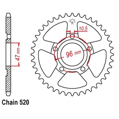 Solid Spare JT Sprockets 40 Tooth Rear Steel Sprocket for Honda ATC200X fits 1983-1985