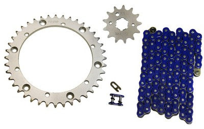Solid Spare Blue 520x98 O-Ring Drive Chain & 13/40 Sprockets for Yamaha Warrior 1989-2004
