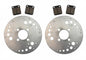 Solid Spare 2 Front Disc Brake Rotors, Semi-Metallic Pads for Yamaha Wolverine 350 1995-2005