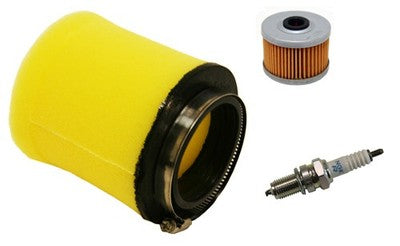 Solid Spare Air Filter Oil Filter & NGK Spark Plug for Honda Rancher 350 Foreman 400 & 450