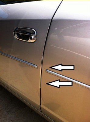 4x CHROME 8" DOOR EDGE GUARD TRIM MOLDING PROTECTORS - Cover Accident Prone Area