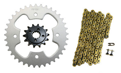 Solid Spare Gold 520x94 Drive Chain & 14/37 Sprockets for Polaris Predator 500 2003-2004