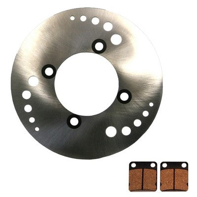 Solid Spare Front Disc Brake Rotor & Semi-Metallic Brake Pads for Kawasaki Prairie 360