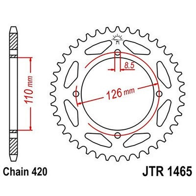 Solid Spare JT Sprockets 47 Tooth Rear Steel Sprocket 47T for Kawasaki KX65 fits 2000-2026