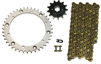 Solid Spare Gold 520x92 Drive Chain & 13/40 Sprockets for Yamaha Blaster 200 fits 1988-2006