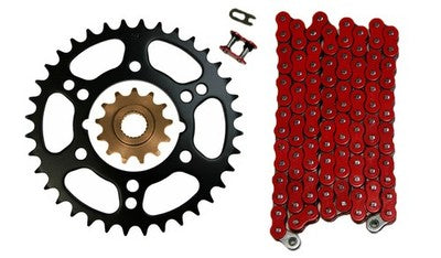 Solid Spare Red 520x76 Drive Chain & 13/36 Sprockets for Polaris Scrambler 500 4x4 1998-2012