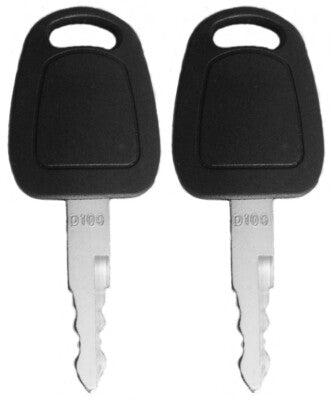 (2) Keys For Doosan, Daewoo, Terex, Bobcat E80 F900 Excavator # K1009605, D100