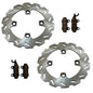 Solid Spare Both Front Wave Disc Brake Rotors & Pads for Kawasaki Brute Force 750 2005-2023