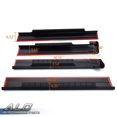 Solid Spare Rocker Panel Protector Guard Covers Fit For 01-06 Silverado/GMC Sierra Crew Cab