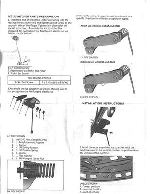 Solid Spare SPI Ice Scratchers for Ski-Doo Comparable to OEM# 860202330 & 860202947