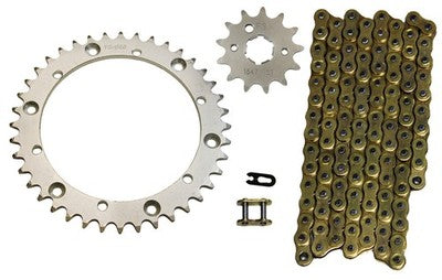 Solid Spare Gold 520x98 Drive Chain & 13/40 Sprockets for Yamaha Warrior 350 1989-2004
