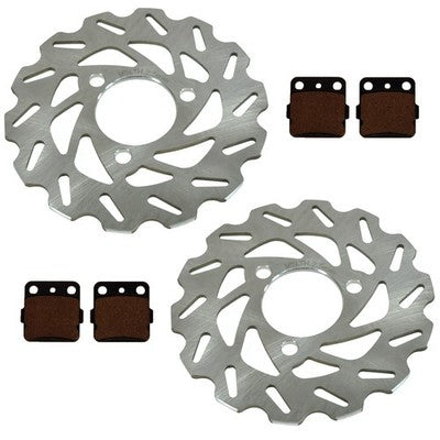 Solid Spare Both Wave Front Disc Brake Rotors Brake Pads for Honda TRX250EX TRX250X Sportrax