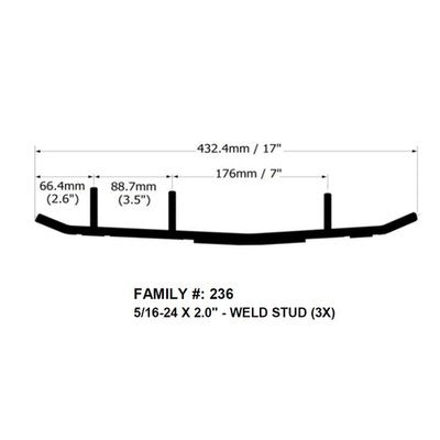 2 Sets Bottom Line 6" Carbides Runners Skags for Polaris 2004-2015 AccuTrak Skis