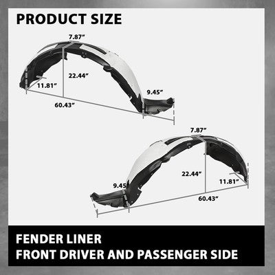 Solid Spare Fit For 2011-2015 Ford Explorer Front Fender Liner Splash Shield Left+Right