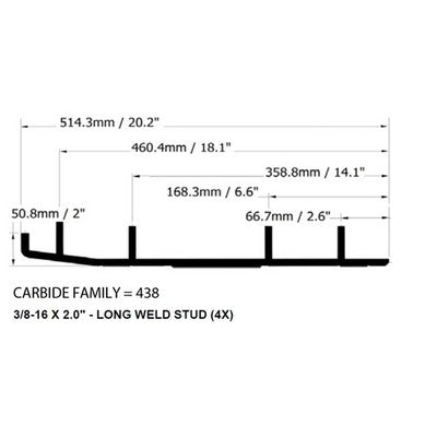 Solid Spare Bottom Line 4" Carbides for Ski-Doo fits 1997-2005 Models with Plastic Flex Skis