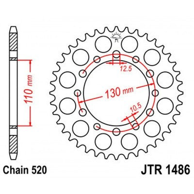 Solid Spare JT Sprockets 42 Tooth Rear Steel Sprocket for Honda FourTrax 200 2x4 1990-1997