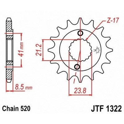 JT Sprockets 15 Tooth Front Sprocket 15T for Honda XR400R fits 1996-2004 Models