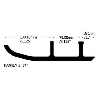 Solid Spare Bottom Line 4" Shorty Carbides for Simmons GEN III Flexi-Skis Generation 3
