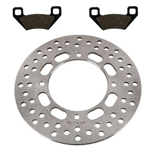 Solid Spare Rear Brake Rotor & Semi-Metallic Pads for Arctic Cat 400 Alterra 4x4 2013-2017