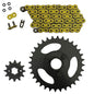 Solid Spare Yellow 520x60 O-Ring Chain & 12/32 Sprockets for Polaris RZR 170 fits 2009-2016