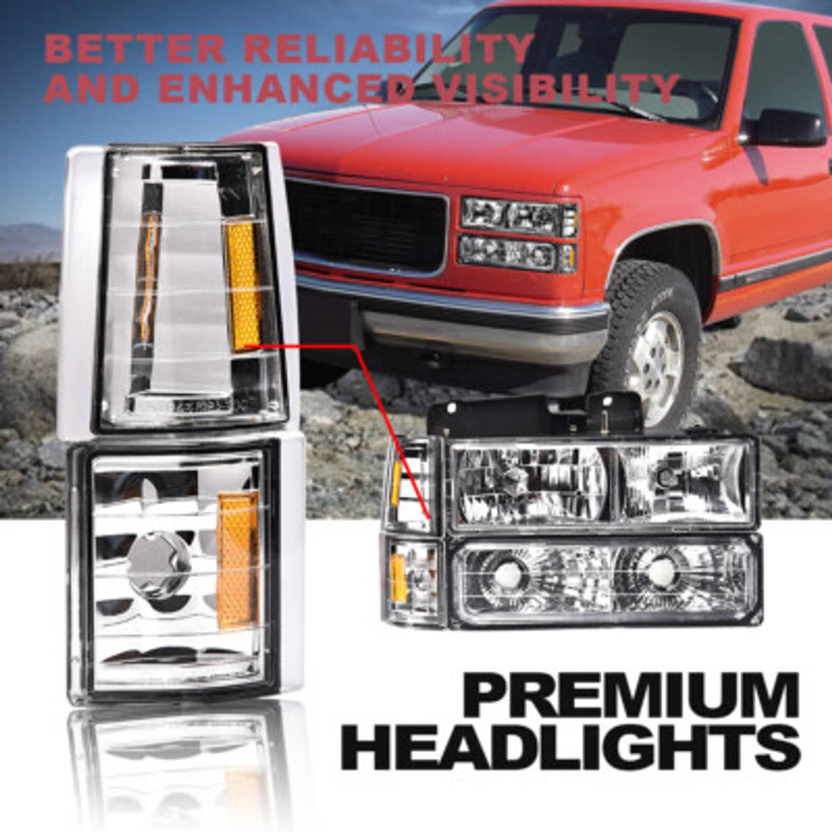 Solid Spare Clear Turn Signal Corner Lights Fit For 1994-1999 Chevrolet C/K Tahoe Suburban