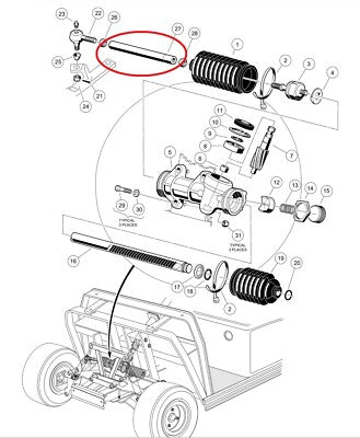 Rack & Pinion Drag Link For Club Car DS Golf Cart 1984-2008 # 1012467