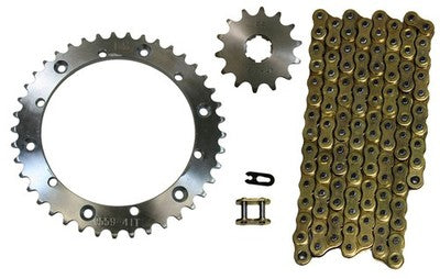 Solid Spare Gold 520x104 Drive Chain & 14/41 Sprockets for Yamaha Banshee 350 1989-2006