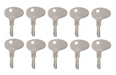 (10) Keys For Mitsubishi Forklift Dozer Tractor International CAT Kubota 12343