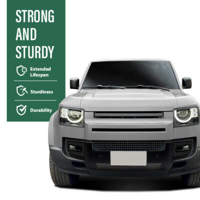 Solid Spare Front Bumper Fog Light Bezel Cover Fit For 20-22 Land Rover Defender 90 110 130