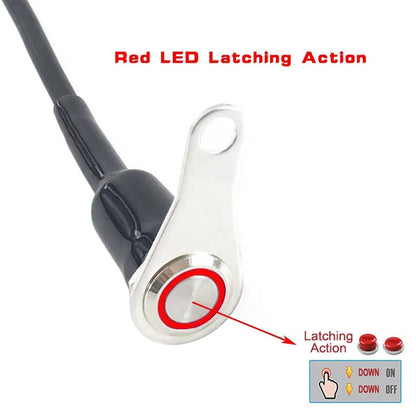 Solidspare ATV Motorcycle Switch Light LED ON OFF Latching Button Stainless steel bracket