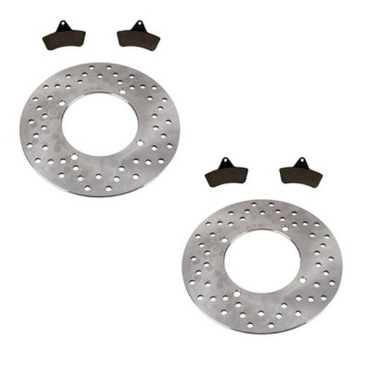 Solid Spare Front Brake Rotors & Semi-Metallic Pads for Arctic Cat 375 Auto 2x4 & 4x4 2002