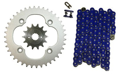 Solid Spare Blue 520x96 O-Ring Chain & 14/40 Sprockets for Suzuki Quadsport 400 2009-2014