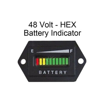 48 Volt Golf Cart Club Car EZGO Yamaha Battery Status Meter Indicator 48V - HEX