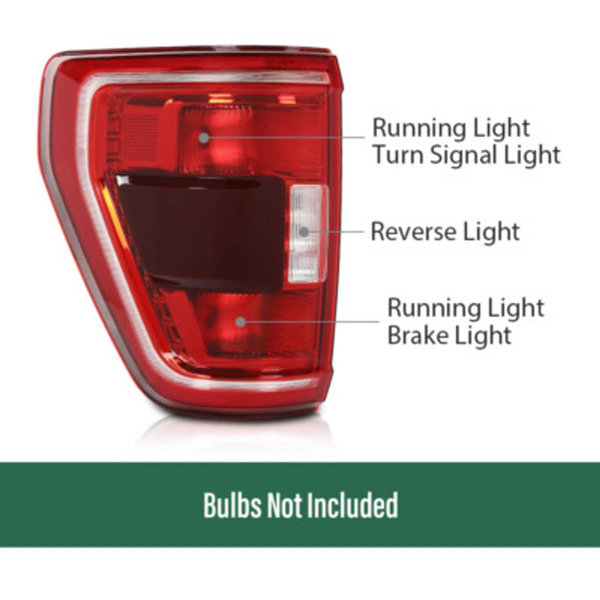 Solid Spare Fit For 2021-2023 Ford F-150 XLT w/ Blind Spot TaiL Light Brake Lamp Left Side