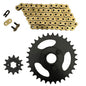 Solid Spare Gold 520x60 Drive Chain & 12/32 Sprockets for Polaris RZR 170 fits 2009-2016