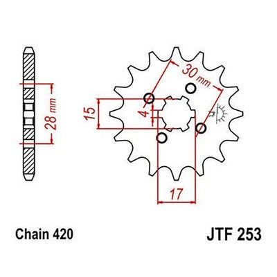 JT Sprockets 14 Tooth Front Sprocket 14T for Honda CRF110F fits 2013-2026 Models