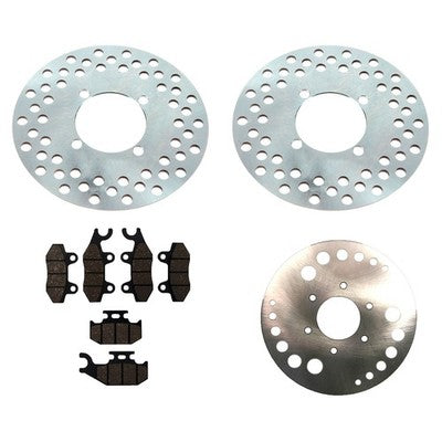Solid Spare Front & Rear Brake Rotors & Semi-Metallic Brake Pads for Yamaha Rhino 450 & 660