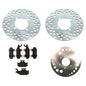 Solid Spare Front & Rear Brake Rotors & Semi-Metallic Brake Pads for Yamaha Rhino 450 & 660
