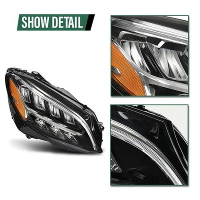 Solid Spare Full LED Headlight Right Passenger Side Fit For 19-21 Mercedes Benz C300 W205
