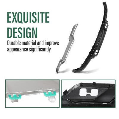 Solid Spare Front Bumper Valance + Chrome Skid Plate Fit For 16-19 Silverado 1500 With Z71