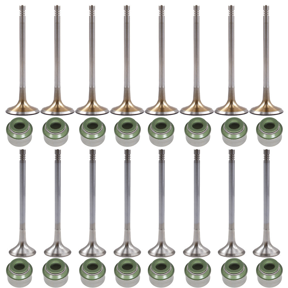 Solid Spare 16PCS Engine Intake Valves & Exhaust Valves Kit Fit for Audi VW 2.0T