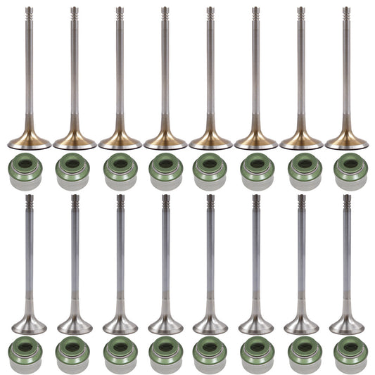 Solid Spare 16PCS Engine Intake Valves & Exhaust Valves Kit Fit for Audi VW 2.0T