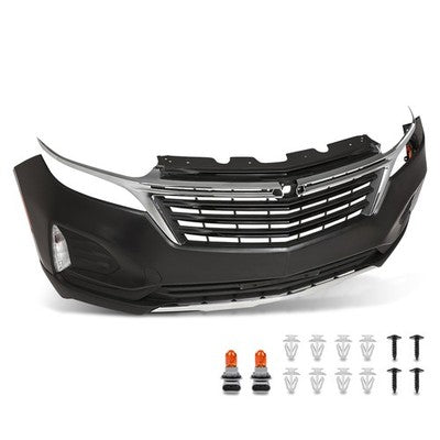 Solid Spare Front Bumper Cover Grille Assembly Kit For 2022-2024 Chevy Equinox w/ Fog Lights