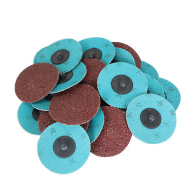 Solid Spare 25PCS 3 inch 36 Grit Aluminum Oxide Roll Lock Die Grinder Sanding Grinding Disc