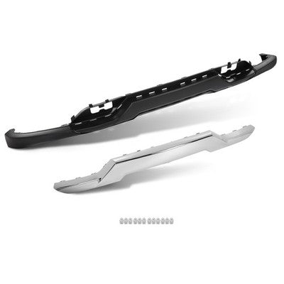 Solid Spare Front Bumper Valance + Chrome Skid Plate Fit For 16-19 Silverado 1500 With Z71