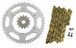 Solid Spare Gold 520x112 Drive Chain & 13/49 Sprockets for Yamaha YZ125 2002 2003 2004