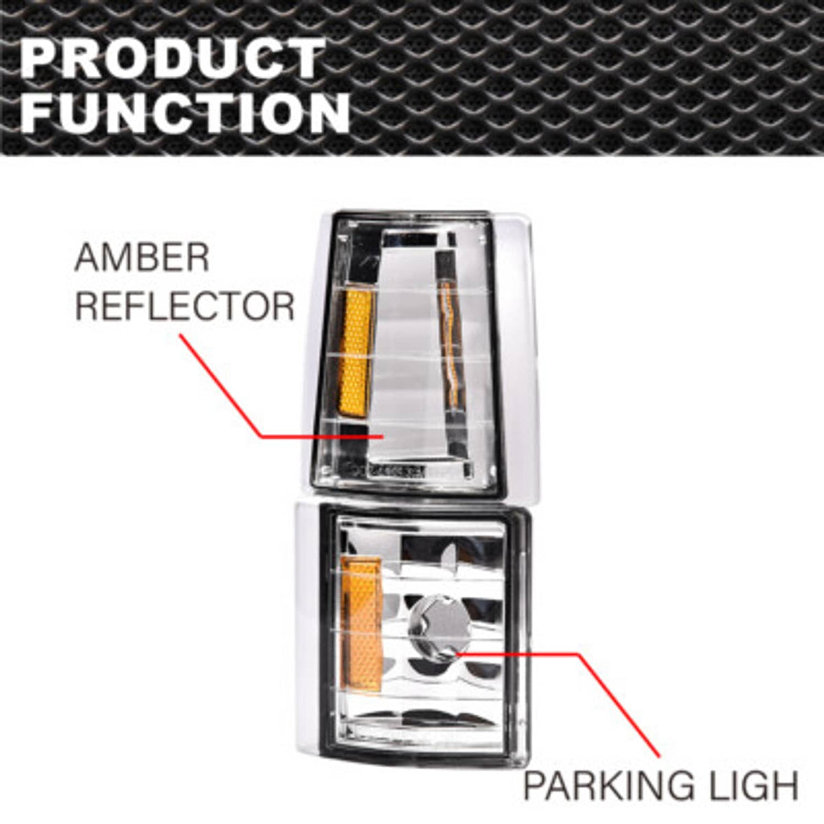 Solid Spare Clear Turn Signal Corner Lights Fit For 1994-1999 Chevrolet C/K Tahoe Suburban