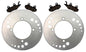 Solid Spare 2 Rear Brake Rotors & Semi-Metallic Pads for Yamaha Rhino 700 4x4 2008-2013