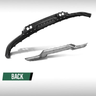 Solid Spare Front Bumper Valance + Chrome Skid Plate Fit For 16-19 Silverado 1500 With Z71