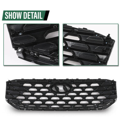 Solid Spare Fit For 2021-2022 Hyundai Santa Fe Front Upper Grille Assembly Chrome 86350S1600
